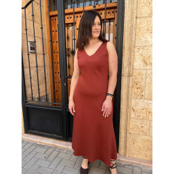 Vestido tirantes teja